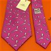 HERMÈS Cravatta collo HERMES nuova mai usata delfino rosa 100% seta made in France
