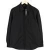 Diesel S-Olsen Camicia Uomo L Tempo Libero Nero Nascosto Pulsanti Toppa Borsa