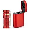 OLIGHT Baton3 Kit Torcia LED Ricaricabile, Torcia Potente 1200 Lumen 166 Metri, 6 Modalità con Scatola di Ricarica, Impermbile IPX8 Adatta per Campeggio, Escursionismo (Rosso Edizione Premium)