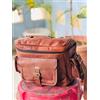 Fatto a mano Capra Marrone Pelle Garanzia Borsa Fotocamera Messenger Classico Imbottito