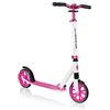 Globber - NL 205 - Monopattino pieghevole a 2 ruote con sospensione anteriore per bambini dagli 8 anni + , Bianco - Rosa