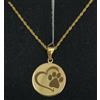 Dopazo Pendente E Catena Oro 18K. Serie ANIMAL LOVE. Mod. 1 Orma Di Cane E Cuore