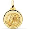 FMF Pendente Oro 18K 750 Mls. Medaglia Vergine Di Lourdes 14 MM. 1,45 Grammi