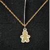Pendente E Catena Oro 18k 750 Mls. Silhouette Niño. Base Di Nácar. 12,1 MM