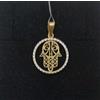 FMF Pendente Oro 18K 750 Mls. Mano Di Fátima Hamsa Bicolore 15,4 MM.