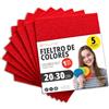 OFITURIA Feltro Colorato per Artigianato, Fai-da-te, Progetti Scolastici, Scrapbooking, Cucito Creativo e Decorazioni 20x30cm (Rosso Vivo, 5 pz)