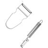 Fackelmann 99444150 - Pelapatate per verdure, pendolo e rasoio, pelapatate, pelapatate, pelapatate, pelapatate, pelapatate, pelapatate, pelapatate, in acciaio inox, grigio, 19 x 3,5 cm