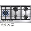 Phönix Germany Phoenix PS-901LT Piano Cottura a Gas Fornello 5 Fuochi Inox Propano/Gas, H-Gas