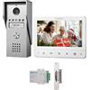TMEZON Videocitofono Citofoni con 2x Monitor a Colori 7'' Serratura&Trasformatore