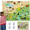 Lavagna Di Feltro Con 116 Figure Di Animali Della Giungla. Giochi Montessori E R