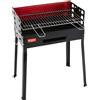 Ferraboli Barbecue a Carbonella e Legna Griglia in Acciaio 50x30 cm braciere con