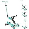 Globber Monopattino Evolutivo 3 in 1 Verde Menta con Luci LED Sterzo 360