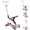 Globber Monopattino Evolutivo 3 in 1 Rosa Pastello con Luci LED Sterzo 360