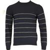 Gant USA GANT Uomo Blu Navy O1 Donegal Breton Stripe Crew 86562 Taglia Media $155 NWT
