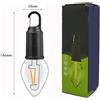 Lampada LED Solare Portatile per Tenda da Campeggio Uso Esterno 54g 6x6x18cm Mis