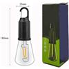 Lampada LED Solare Portatile per Tenda da Campeggio Uso Esterno 54g 6x6x18cm Mis