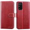 Lensun Custodia per Samsung Galaxy S20 FE, Cover in Vera Pelle [Supporto Stand]