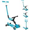 Globber Monopattino Evolutivo 3 in 1 Celeste con Luci LED Sterzo Parentale 360