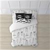BL BELUM BELUM | Copripiumino Batman | Copripiumino modello Batman Features | Copripiumino con bottoni | Copripiumino 100% cotone | Copripiumino di qualità | Copripiumino per letto da 180 (260 x 240 cm)