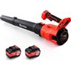 OUTIGO Soffiatore a Batteria Dotato di 2 batterie da 4,5 Ah velocità del vento 49 m/s