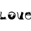 4 Pieces Scritta LOVE Gatti Linee Curve Decorazione Murale LOVE Tema Romantico