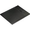 Ideal Standard - Ultra Flat S i.life, Piatto doccia rettangolare 100x90 in resina, Piletta di scarico lato corto, Finitura opaca effetto pietra, Nero