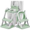 SUPERBE BEBE Riduttore WC Bambini con Scaletta - Sedile WC Pieghevole per Apprendimento Autonomo - Adattatore Toilette con Gradino Antiscivolo e Maniglie - Vasino Bambini