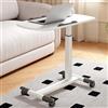 GarveeLife Tavolo per computer portatile regolabile in altezza, con ruote, pieghevole, per letto e divano, piano inclinabile, scrivania portatile per ufficio e casa, bianco