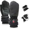 XOLAR HEAT XOLARHEAT Novaheat Guanti da moto riscaldati in pelle - Ricaricabili e impermeabili (7,4 V, 2200 mAh) - Antivento Touch Screen Robusto Regolabile - Unisex Moto & Bicicletta - XS, Nero