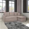 DecHome Divano Angolare 3 Posti Letto 225x148x71 cm Tortora Golf