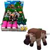 Bizak Minecraft 64110036-2 - Portachiavi in peluche, motivo: mucca, 13 cm, con anello per zaino o chiavi, giocattolo ufficiale da collezione