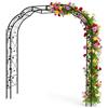 Relaxdays Arco per rose, metallo, HxLxP: 250 x 228 x 39 cm, supporto per piante rampicanti, nero