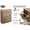 G SCARPIERA 2 ANTE MODERNA BASSA DOPPIA A RIBALTA SALVASPAZIO SLIM NOCE 81*63*24cm