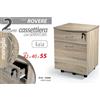 G CASSETTIERA RUOTE CHIAVE SERRATURA COMODINO UFFICIO MODERNO ROVERE h55*42*40 cm