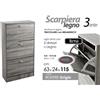 G SCARPIERA SALVASPAZIO 3 ANTE DOPPIE VERTICALE SCARPE GRIGIO LEGNO 115*63*24 cm