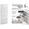 G SCARPIERA 5 ANTE SALVASPAZIO SLIM MODERNA DOPPIO VANO ROVERE BIANCA 180*63*24 cm