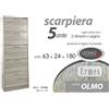 G SCARPIERA 5 ANTE MODERNA SLIM DOPPIA PROFONDITà SALVASPAZIO OLMO 180*63*24 cm