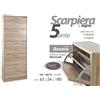 G SCARPIERA SALVASPAZIO 5 ANTE SLIM DOPPIO SCOMPARTO MOBILE PORTA SCARPE 180*63*24