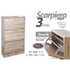 G SCARPIERA SALVASPAZIO 3 ANTE DOPPIE VERTICALE PORTA SCARPE ROVERE H115*L63*P24
