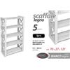G LIBRERIA SCAFFALE SALVASPAZIO 5 RIPIANI LEGNO BIANCO CASA UFFICIO 121*70*27 cm