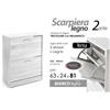 G SCARPIERA SALVASPAZIO MODERNA BASSA SLIM 2 ANTE DOPPIE BIANCA LEGNO h81*63*24 cm