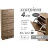 G SCARPIERA 4 ANTE DOPPIA SALVASPAZIO SLIM LEGNO MODERNA NOCE ROVERE h 150*63*24