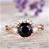 5 KT Nero Anello Diamante Con IN Oro Rosa Finire AAA Certificato! Regalo Ideale