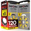 Udivita 120 Batterie Per Apparecchi Acustici Auricolari Rayovac Extra Misura 10 15