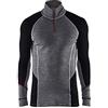 BLÅKLÄDER Blaklader 46991736 - Biancheria intima con chiusura lampo, 100% MERINO, colore grigio/nero, taglia 4XL