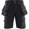 BLÅKLÄDER Blaklader 198816449900C52 X1900 - Pantaloncini stretch a 4 vie, senza tasche per unghie, colore nero, taglia C52