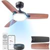 DREO Ventilatori soffitto, ventilatore 42 pollici, 12 velocità e 3 modalità ventilatore, toni di colore senza passaggi, luce LED dimmabile, timer 12 ore, motoresilenzioso, controllo a distanz