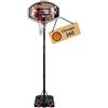 HUDORA Canestro da basket Chicago - Supporto da basket regolabile in altezza da 206 a 260 cm - Canestro da basket portatile per bambini/adolescenti e adulti - Canestro da basket con supporto e ruote