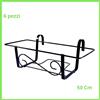 Maca 3 6 Fioriera balconiera portavaso rettangolare per ringhiera da balcone 50 cm