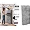 G SCARPIERA 4 ANTE CEMENTO COLOR SLIM MODERNA DOPPIA SALVASPAZIO LEGNO h150*63*24
